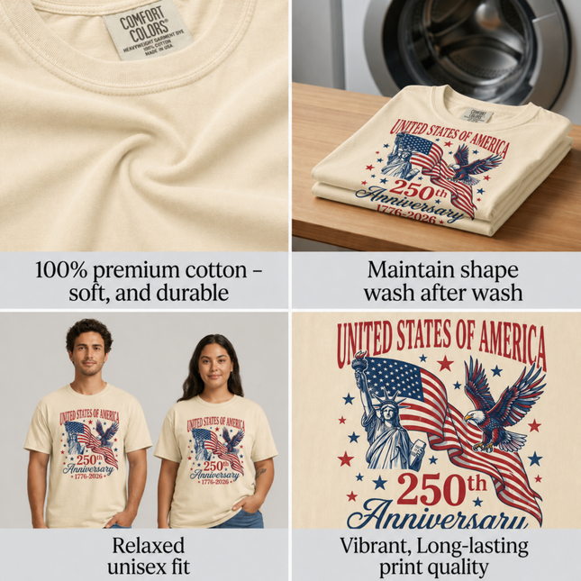 Comfort Colors United States of America 250th Anniversary T-Shirt