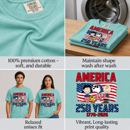 Comfort Colors America 250 Years Patriotic Friends T-Shirt