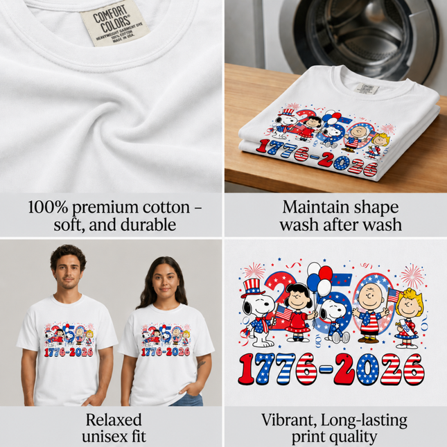 Comfort Colors America 250 Years 1776-2026 Patriotic Friends Party T-Shirt