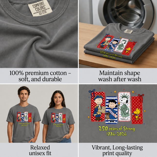 Comfort Colors 250 Years of Strong Historical Patriotic Friends T-Shirt