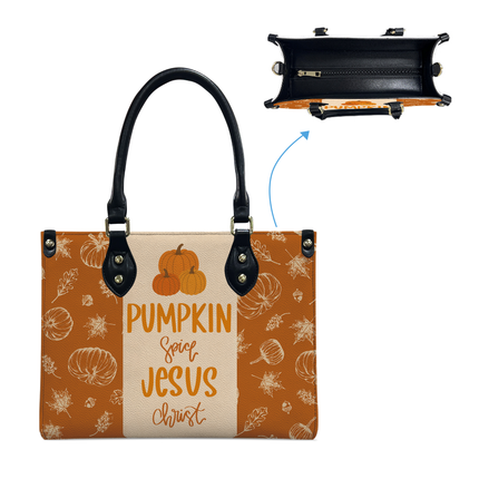 Pumpkin Spice Jesus Christ Halloween Leather Handbag