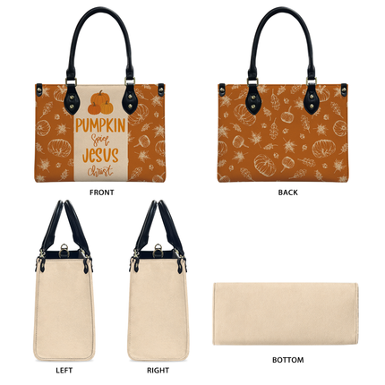 Pumpkin Spice Jesus Christ Halloween Leather Handbag
