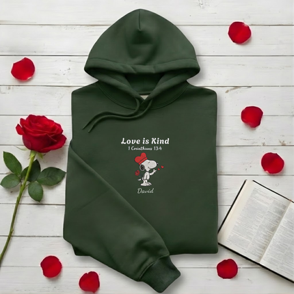 Love Is Kind - Snoopy - Embroidered Hoodie