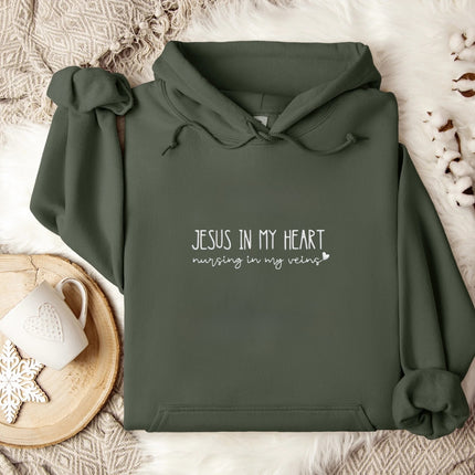 Jesus In My Heart Embroidered Hoodie