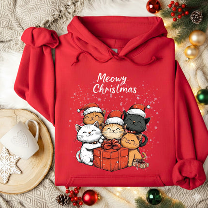 Meowy Christmas Cat Christmas Hoodie