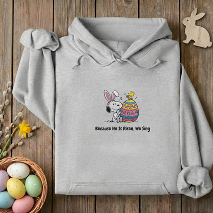 He is Risen We Sing Embroidered Hoodie