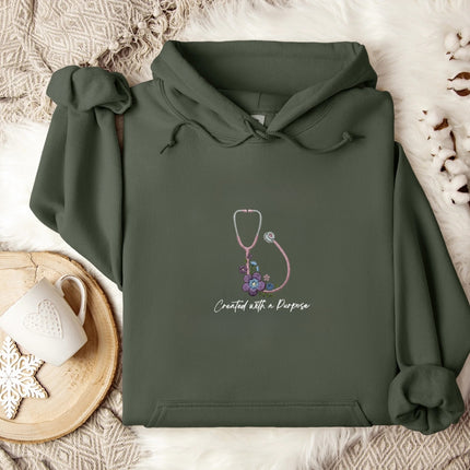 Created with a purpose Embroidered Hoodie