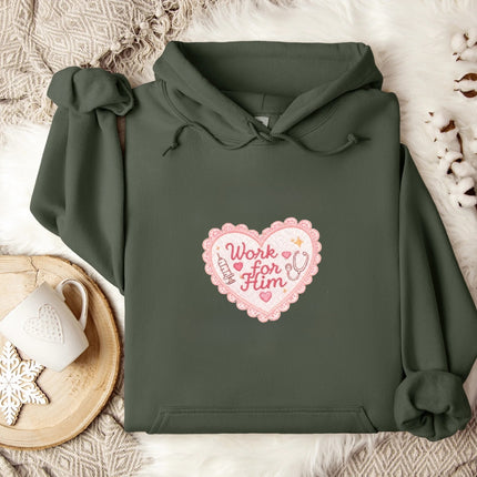 Work for Him Embroidered Hoodie