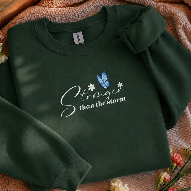 Stronger Than The Storm Embroidered Sweatshirt