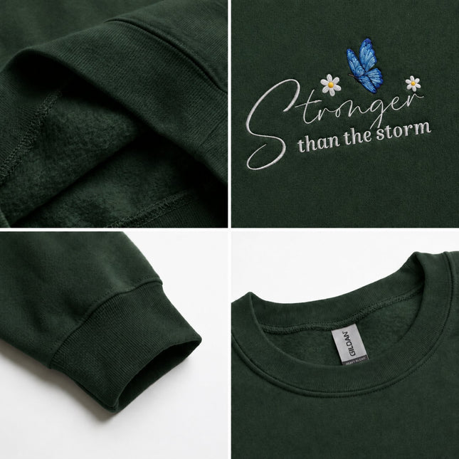 Stronger Than The Storm Embroidered Sweatshirt