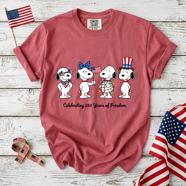 Comfort Colors Celebrating 250 Years of Freedom Patriotic Puppies T-Shirt