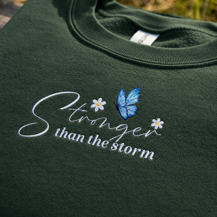 Stronger Than The Storm Embroidered Sweatshirt