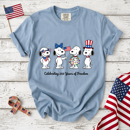 Comfort Colors Celebrating 250 Years of Freedom Patriotic Puppies T-Shirt