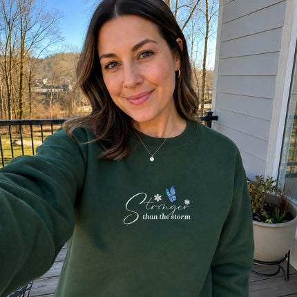 Stronger Than The Storm Embroidered Sweatshirt
