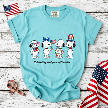 Comfort Colors Celebrating 250 Years of Freedom Patriotic Puppies T-Shirt