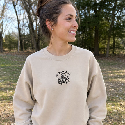 Childlike Faith Jesus Embroidered Sweatshirt