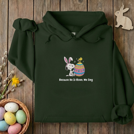 He is Risen We Sing Embroidered Hoodie