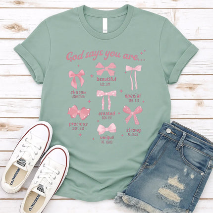 Comfort Color Bow Graphic Christian T-shirt