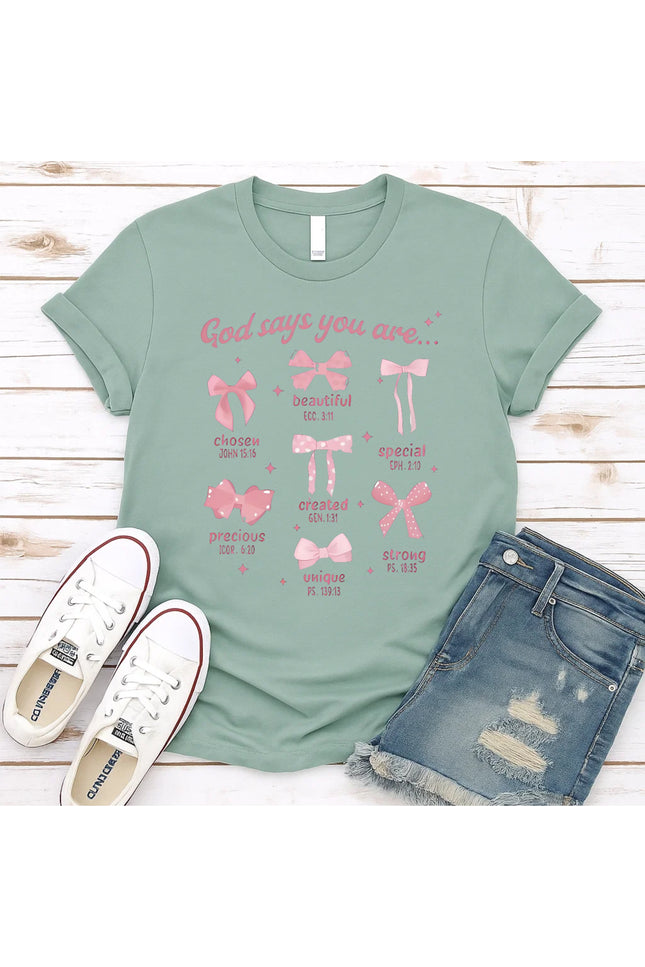 Comfort Color Bow Graphic Christian T-shirt