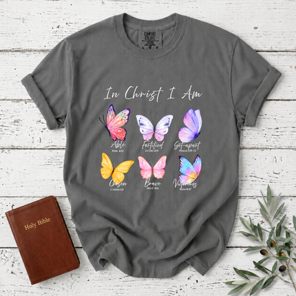 Comfort Colors In Christ I Am Butterfly T-Shirt