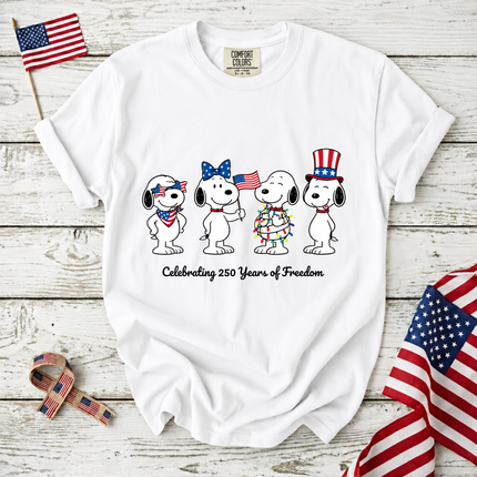Comfort Colors Celebrating 250 Years of Freedom Patriotic Puppies T-Shirt
