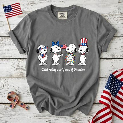 Comfort Colors Celebrating 250 Years of Freedom Patriotic Puppies T-Shirt