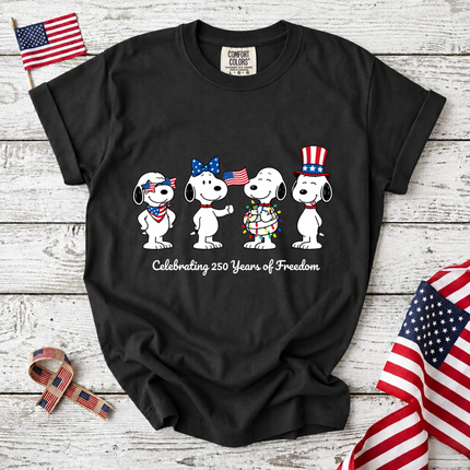 Comfort Colors Celebrating 250 Years of Freedom Patriotic Puppies T-Shirt