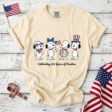 Comfort Colors Celebrating 250 Years of Freedom Patriotic Puppies T-Shirt