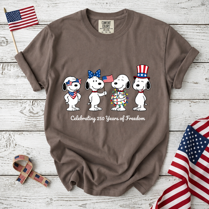 Comfort Colors Celebrating 250 Years of Freedom Patriotic Puppies T-Shirt