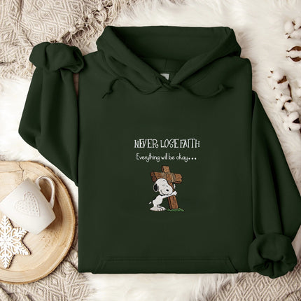 Never Lose Faith Gildan Embroidered Hoodie