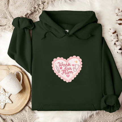 Work for Him Embroidered Hoodie