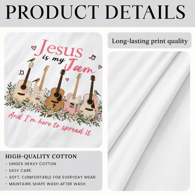 Comfort Colors Jesus Is My Jam Guitars T-Shirt