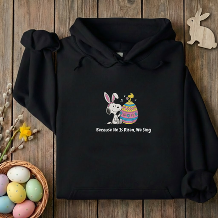 He is Risen We Sing Embroidered Hoodie