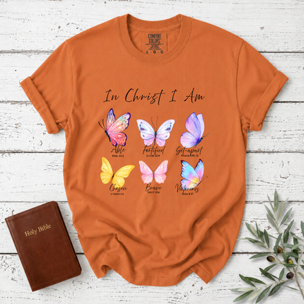 Comfort Colors In Christ I Am Butterfly T-Shirt