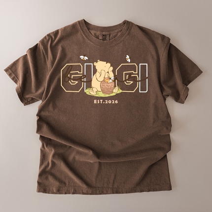 Comfort Colors Gigi EST. Brown Bear T-Shirt