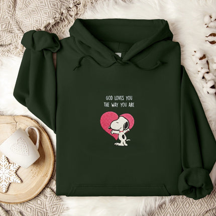 God Loves You Embroidered Hoodie