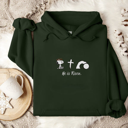 He Is Risen Embroidered Hoodie