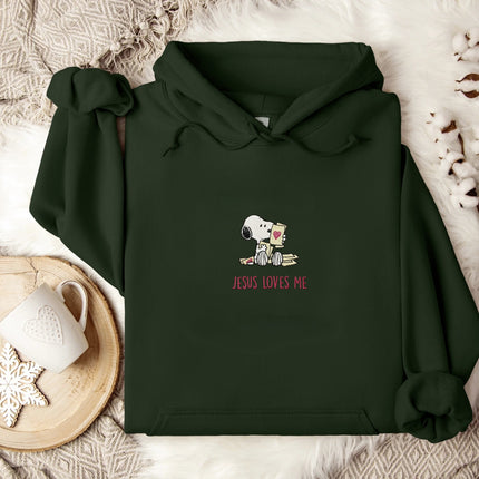 Jesus Loves Me Embroidered Hoodie