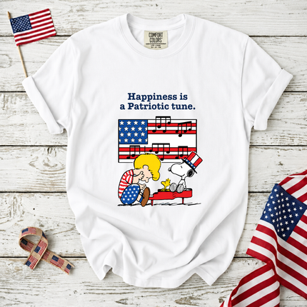 Comfort Colors Happiness is a Patriotic Tune Music Lover T-Shirt