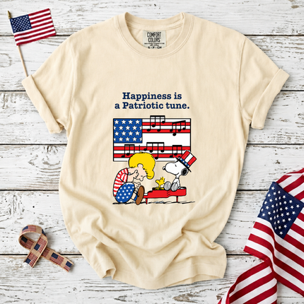 Comfort Colors Happiness is a Patriotic Tune Music Lover T-Shirt