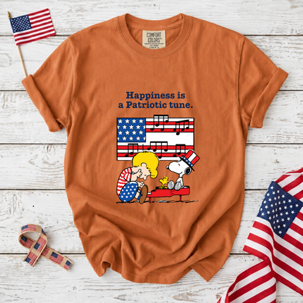 Comfort Colors Happiness is a Patriotic Tune Music Lover T-Shirt