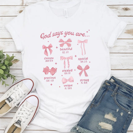 Comfort Color Bow Graphic Christian T-shirt