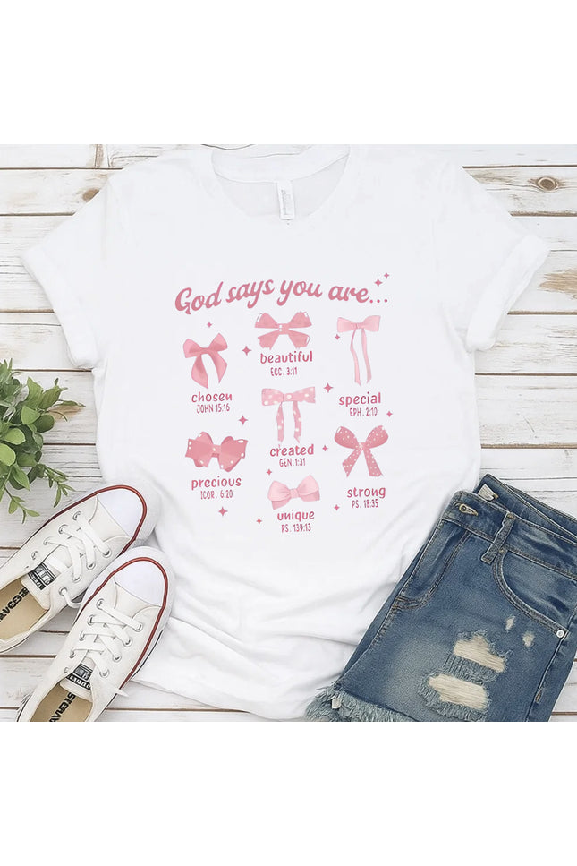 Comfort Color Bow Graphic Christian T-shirt