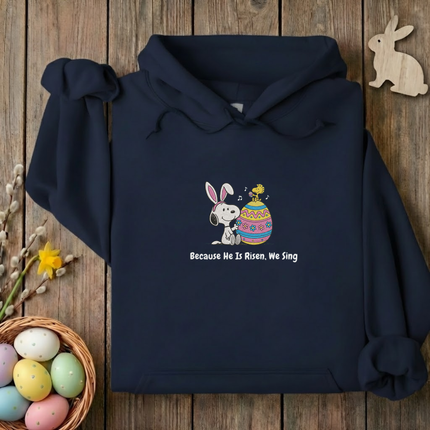 He is Risen We Sing Embroidered Hoodie