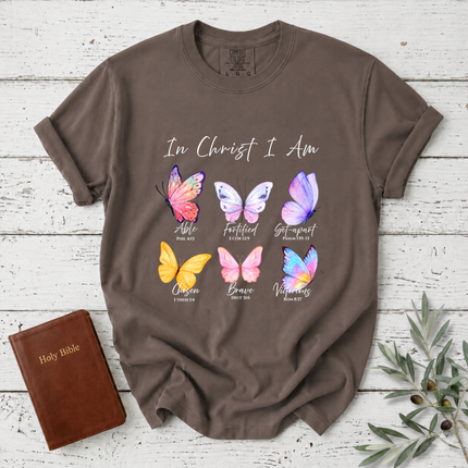 Comfort Colors In Christ I Am Butterfly T-Shirt