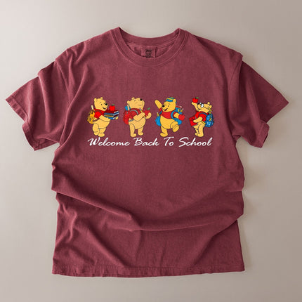 Comfort Colors Cute Pooh Welcome Back to School T-shirt