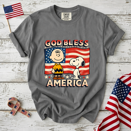 Comfort Colors God Bless America Retro Patriotic Friends T-Shirt
