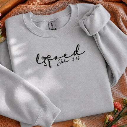 Loved John 3:16 Embroidered Sweatshirt