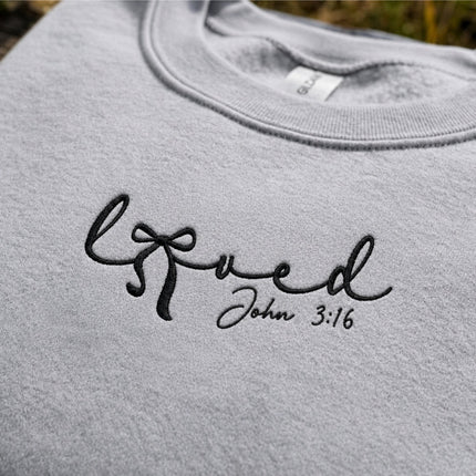 Loved John 3:16 Embroidered Sweatshirt