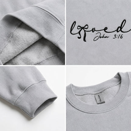 Loved John 3:16 Embroidered Sweatshirt